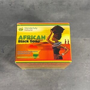 Wonderfully Natural African Black Soap 16 oz Bar Ghana Shea Butter Exp 07/2027